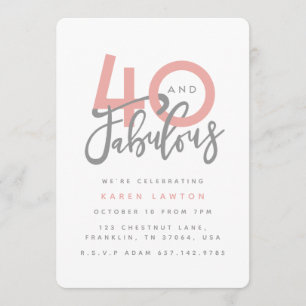 40 und fabelhafte Geburtstags-Party Einladung