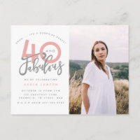 40 und fabelhafte Geburtstagsparty Foto Einladung