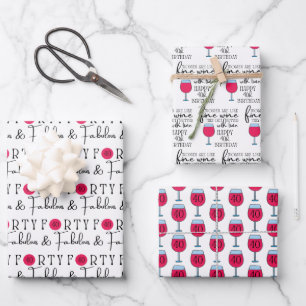 40 und fabelhafte Geburtstagsschilder Geschenkpapier Set