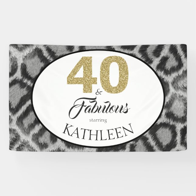 40 und fabelhafte Gewohnheits-40. Geburtstag Banner (Horizontal)