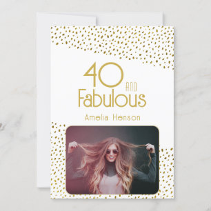 40 und fabelhafte Gold Glitzer Foto 40. Geburtstag Karte