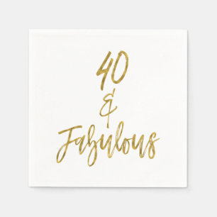 40 und fabelhafte Goldfolie Geburtstag Napkins Serviette