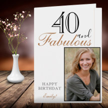 40 und fabelhafte Moderne Elegant Geburtstags-Foto