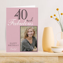 40 und fabelhafte Moderne Elegant Rosa Geburtstags