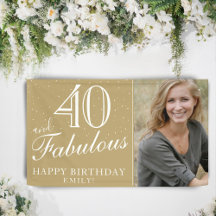 40 und fabelhafte Moderne Golden 40. Geburtstag Fo