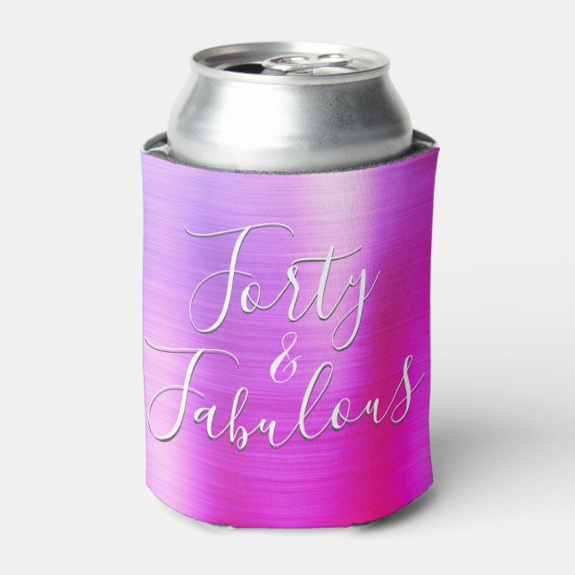 40 und fabelhafte Rose Lila rosa Dosenkühler (Kanne Vorderseite)