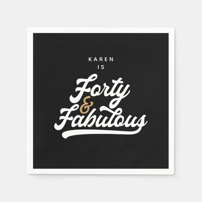 40 und fabelhafte Teller Serviette (Vorderseite)