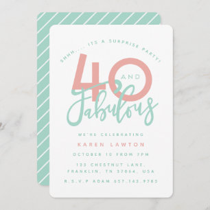 40 und fabelhafte Überraschung Geburtstagsfeier Ei Einladung
