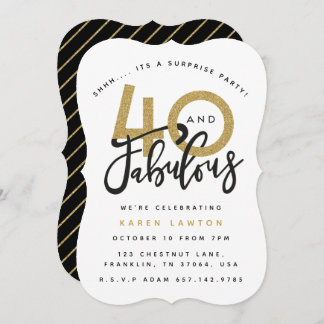 40 und fabelhafte Überraschung Geburtstagsfeier Ei Einladung