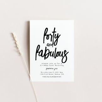 40 und fabelhafte Vorlage für den Geburtstag