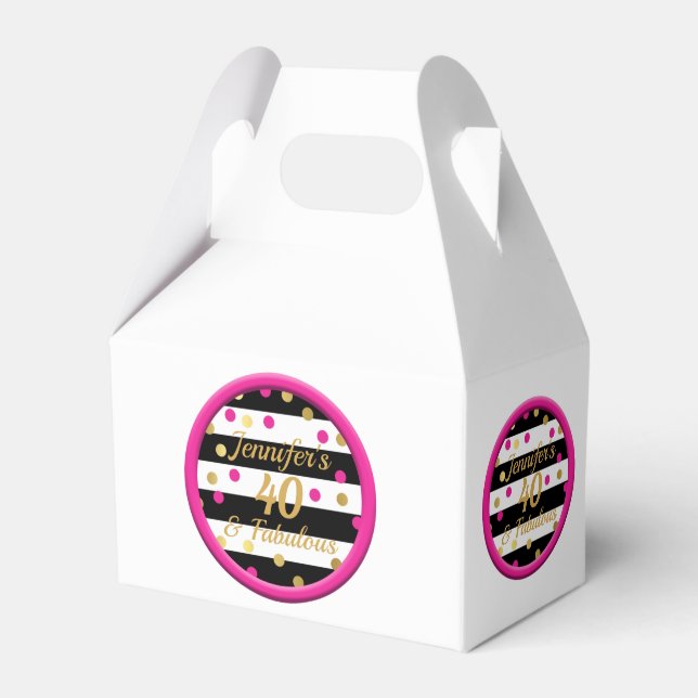 40 und fabelhafte weiße Kabelboxen mit Handgriff Geschenkschachtel (Vorderseite)