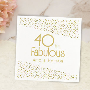 40 und fabelhafter Gold Glitzer 40. Geburtstag Serviette