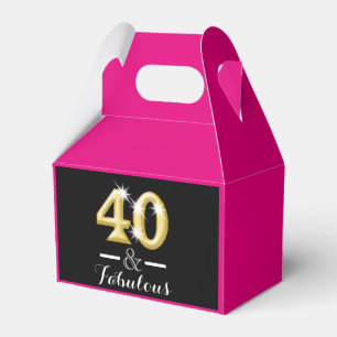 40 und fabelhafter rosa Goldgeburtstag Geschenkschachtel