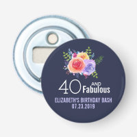 40 und fabelhafter Text - Aquarellblume Geburtstag