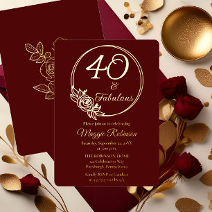 40 und fabelhaftes 40. Geburtstagsgeschenk Party g Folieneinladung