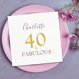 40 und fabelhaftes Elegant 40. Geburtstag Serviette