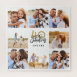 40 und fabelhaftes goldschwarzes Foto Geburtstag Puzzle<br><div class="desc">Feiern Sie Ihren 40. Geburtstag stilvoll mit diesem schwarzen und goldenen Effekt 40. Geburtstag. Modernes Design mit Skripttext und fett formatierter Grafik. Ändern Sie die Farbe,  um sie anzupassen. Teil einer Sammlung.</div>