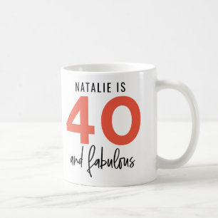 40 und fabelhaftes mutiges Typografiegeschenk Kaffeetasse