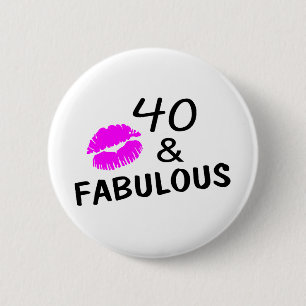 40 und fabelhaftes (Schwarzes und Rosa) Button