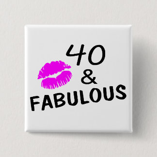 40 und fabelhaftes (Schwarzes und Rosa) Button
