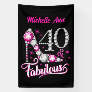 40 und Fabulous, 40. Geburtstag, jeder Name, bearb Banner
