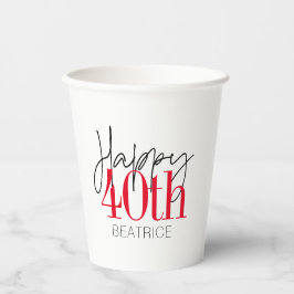 40 und fabulous 40. Geburtstagsschrift Pappbecher