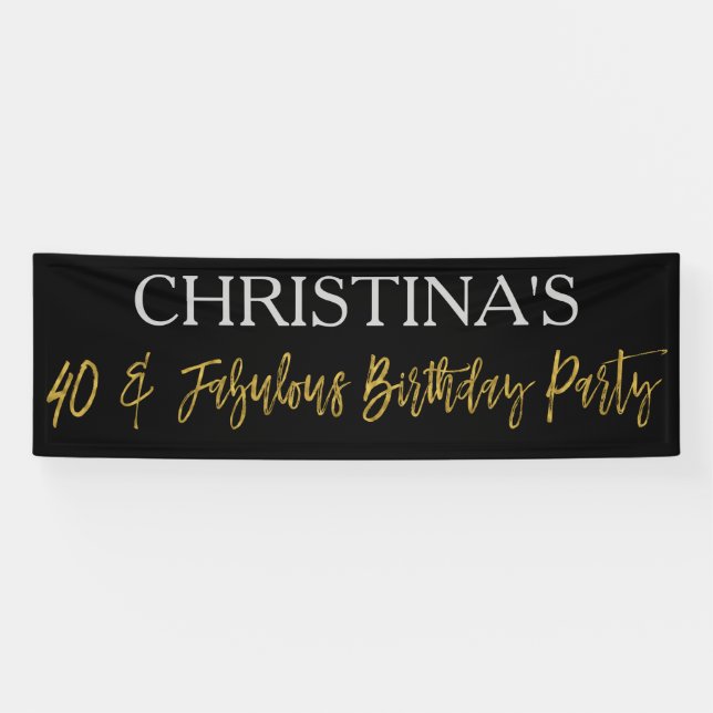 40 und Fabulous Birthday Banner (Horizontal)