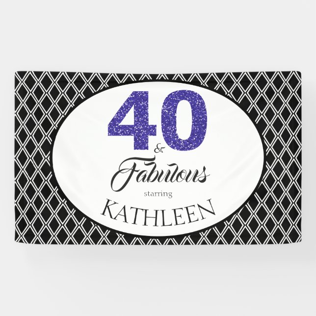 40 und Fabulous Custom 40. Geburtstag Banner (Horizontal)