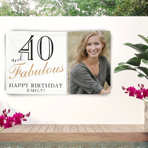 40 und Fabulous Elegant 40. Geburtstag Foto Banner