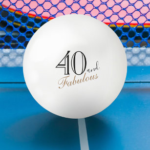 40 und fabulous Elegant Script 40. Geburtstag Tischtennisball