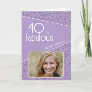 40 und Fabulous Glitzer Foto 40. Geburtstag Karte