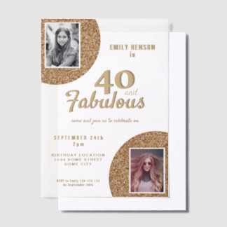 40 und fabulous Gold Glitzer 2 Foto 40. Geburtstag