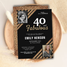 40 und fabulous Gold Glitzer 2 Foto 40. Geburtstag