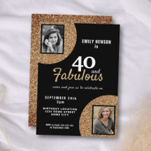 40 und fabulous Gold Glitzer 2 Foto 40. Geburtstag