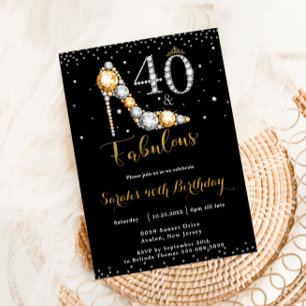 40 und Fabulous High Heel Diamonds 40. Geburtstag Einladung