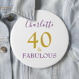 40 und fabulous Modern 40. Geburtstag Button