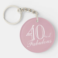 40 und Fabulous Pink Elegant Script 40. Geburtstag