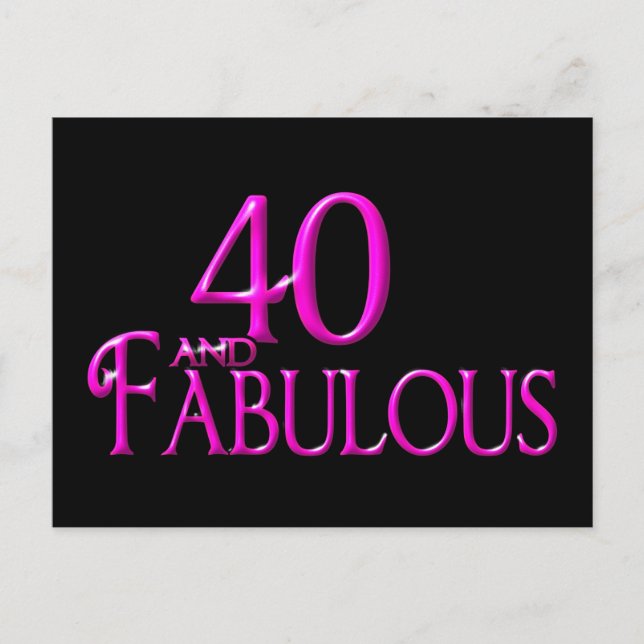 40 und Fabulous Postkarte (Vorderseite)