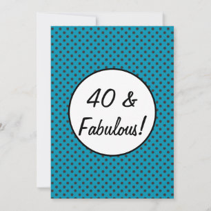 40 und Fabulous Retro Polka Dots Einladung