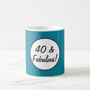 40 und Fabulous Retro Polka Dots Kaffeetasse