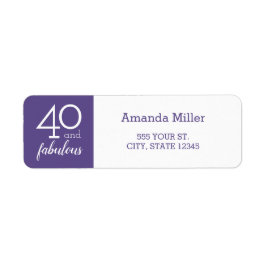 40 und Fabulous Violet und White Address Labels