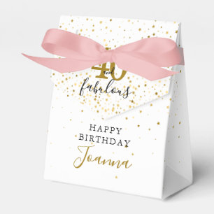 40 und fantastisch Geburtstag Gold und Schwarz Ele Geschenkschachtel