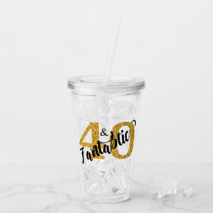40 und fantastisch Gold Glitter-Geschenk-Party Acryltrinkbecher