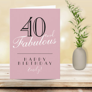 40 und fantastisch Pinke Typografie 40. Geburtstag Karte