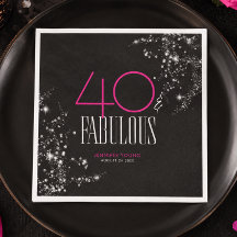 40 und fantastisch Schwarzer Rosa Glamour Funkelnd
