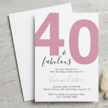 40 und Fantastisch Skript Rosa 40. Geburtstagsfeie