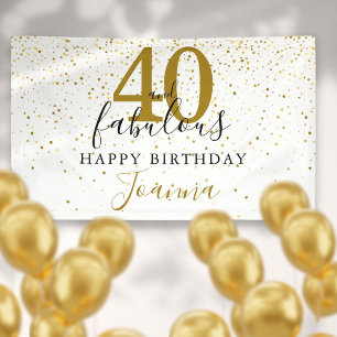 40. und fantastischer Geburtstag Elegant Gold und  Banner
