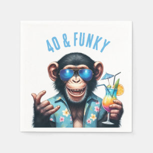 40 und funky Summer Monkey 40. Geburtstag Serviette
