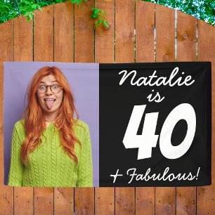 40 und herrliches, sonniges Personalisiertes Foto  Banner