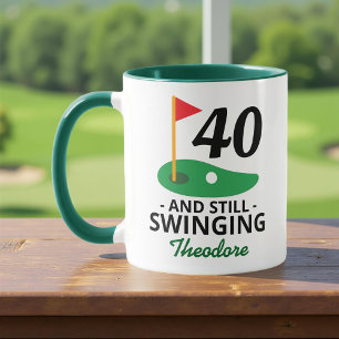 40 und immer noch schwingen, lustiger 40. Geburtst Tasse